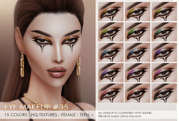 EYE MAKEUP 35 WITH SLIDERS - Sims 4 Update